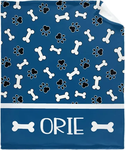 Miniatura 20 de Manta personalizada para perro, impresión de pata personalizada, regalo súper suave para mascotas, 30 x 40 pulgadas, tamaño pequeño y mascota