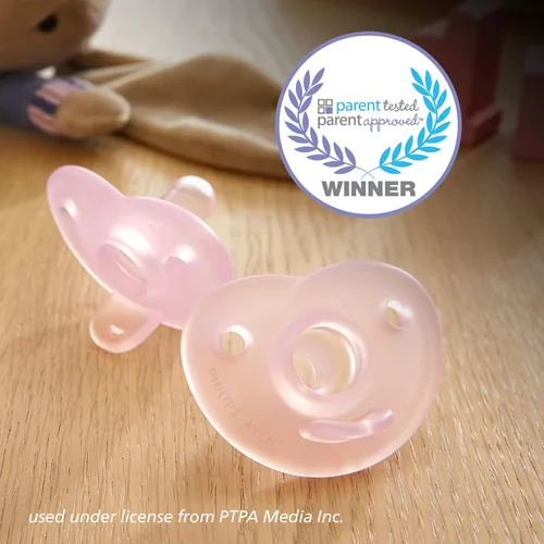 Miniatura 6 de Philips Avent SCF099/42 - Chupete de corazón, rosa/rosa claro, 0-3 meses, paquete de 4 unidades Rosado/rosado claro