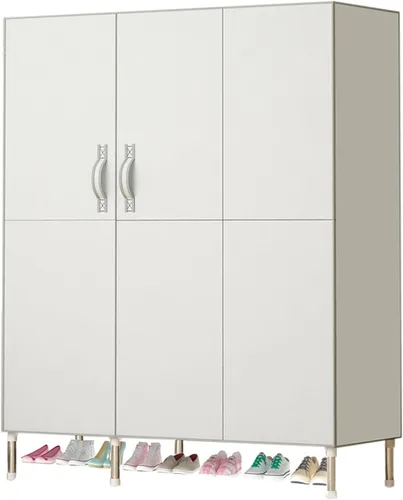 Miniatura 8 de Organizador portátil de ropa de 34 pulgadas, simple no tejido, armario de almacenamiento de ropa multifuncional con cubierta y barra para colgar Gris