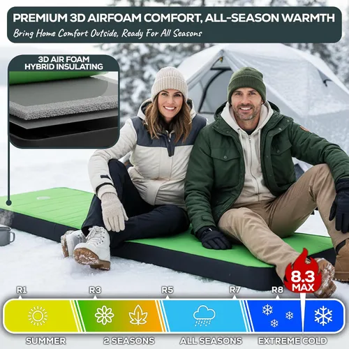 Miniatura 5 de Gear Doctors Artemis 8.3 R-Value - Colchoneta de dormir autoinflable para campamento, colchón de aire, para 4 estaciones, espuma de aire 3D de 4