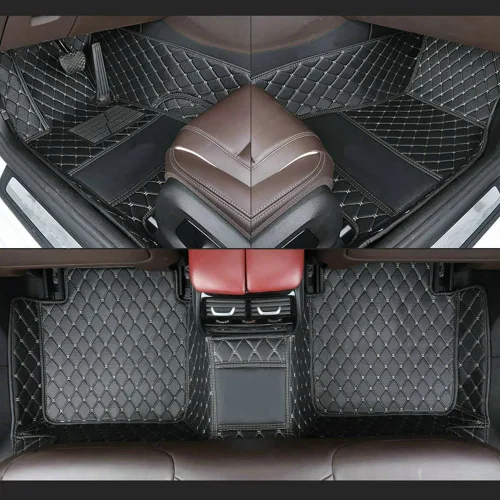 Miniatura 34 de Alfombrillas de cuero de lujo personalizadas para todo tipo de clima para el 99.99% de automóviles, SUV y camiones según el modelo automotriz Negro