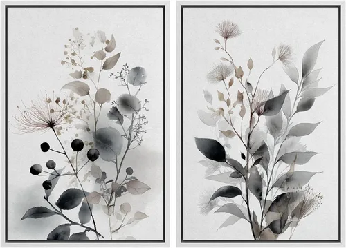 Miniatura 31 de IDEA4WALL - Set de lienzos enmarcados para pared, diseño tropical, selva, hoja de plátano, guepardo rosa, gato, naturaleza, desierto, arte digital
