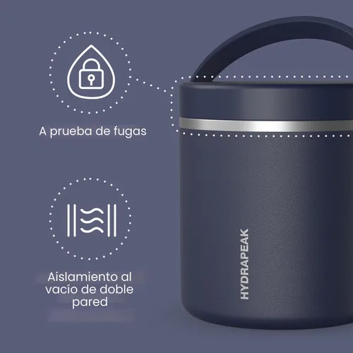 Miniatura 2 de Hydrapeak Tarro de comida de acero inoxidable con aislamiento al vacío de 25 onzas para comida caliente y fría, recipiente de boca ancha a prueba