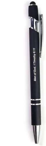 Miniatura 2 de Regalo del Hombre de Dios, Bolígrafo con Versículo Bíblico con Marcapáginas – 1 Timoteo 6:11 – Bolígrafos Bíblicos Inspiradores para Devoción