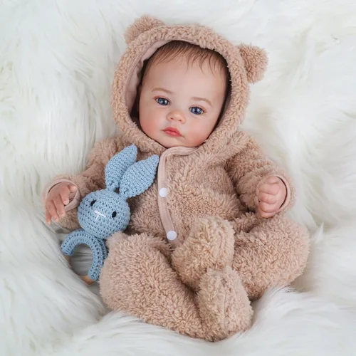 Miniatura 9 de KSBD Muñecas Reborn - Muñeca de bebé realista de 18 pulgadas, muñeca de niño de cuerpo completo estilo vida real con cuerpo de vinilo suave, puede