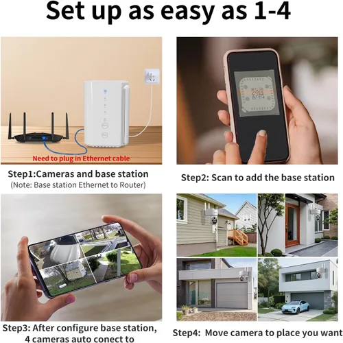 Miniatura 3 de Sistema de cámaras de seguridad inalámbricas para el hogar, cámaras PTZ de energía solar para exteriores, detección de movimiento