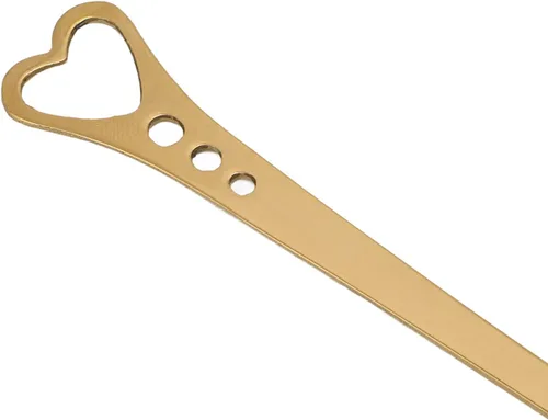 Miniatura 6 de Pssopp 2 cucharas de postre de café, diseño en forma de corazón, cuchara de metal para agitar, té, postre, bebidas, helado, Oro, Moderno