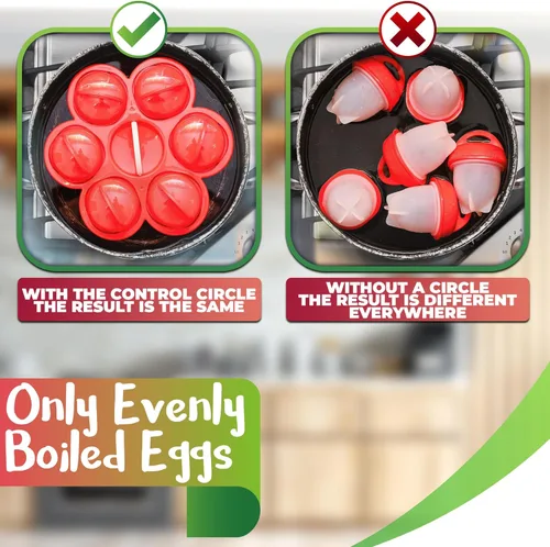 Miniatura 6 de Olla para huevos duros (juego de 6) – Molde de silicona para huevos duros en 10 – 15 minutos, juego de cápsulas para cocinar escalfadas sin cáscara