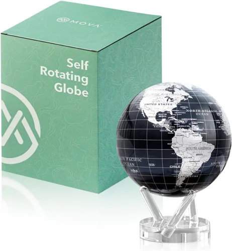 Miniatura 10 de MOVA Globo Metálico Negro y Plata 4.5