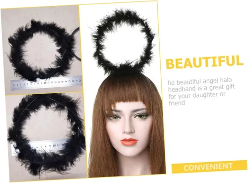 Miniatura 8 de USHOBE 30 Pcs Black Angel Headband Cosplay Costume Makeup Headband Prom Tiara Headbands for Women Headbands for Halloween Party Angels Hair