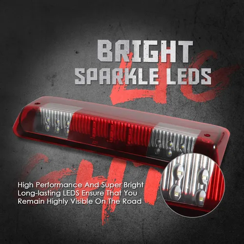 Miniatura 3 de 3ª luz de freno de montaje alto compatible con Ford F150 2004 2005 2006 2007 2008, Ford Explorer Sport Trac 07-10, Lincoln Mark LT 06-08 Lincoln Rojo