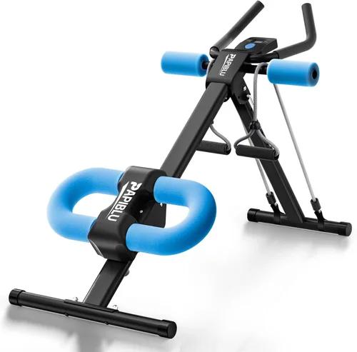 Entrenadores abdominales - Máquina de entrenamiento abdominal ajustable, equipo de entrenamiento abdominal plegable con protección para las rodillas