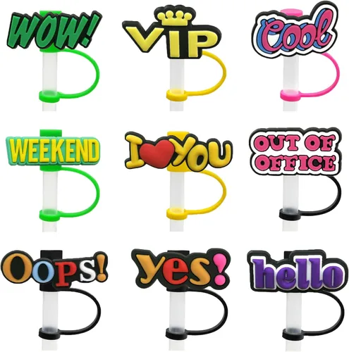 Miniatura 10 de 6 fundas de silicona para pajilla, tapas de pajilla, tapones reutilizables para pajilla, tapones de paja de silicona, fundas para popote de Cubierta