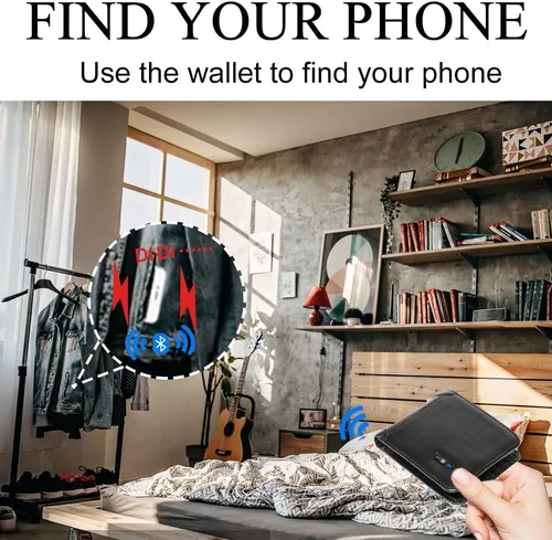 Miniatura 3 de 1 billetera inteligente para hombres, cartera de rastreador, tarjetero con rastreador, rastreador de tarjetas GPS, regalo de Navidad para hombres
