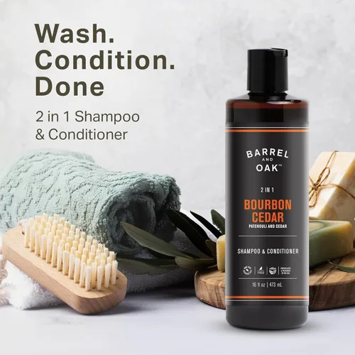 Miniatura 2 de Barrel and Oak - Champú y acondicionador 2 en 1, juego de champú y acondicionador para hombres, cuidado del cabello para hombres, limpia el cabello