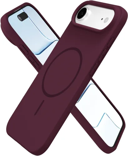 Miniatura 172 de oakxco Funda de silicona Mag Safe para iPhone 17 Pro Max, funda magnética delgada y fina compatible con carga inalámbrica MagSafe, bonita funda Negro