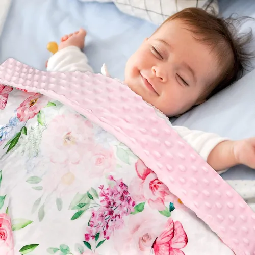 Miniatura 5 de Juego de ropa de cama, juego de cuna de 5 piezas, mariposas florales verdes, incluye manta, edredón, sábana bajera, falda de cuna, apilador