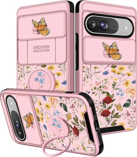 Miniatura 26 de Funermei Funda 2 en 1 para Google Pixel 7 Pro para mujeres, funda de teléfono de girasol lindo para niñas, diseño de flores florales femeninas