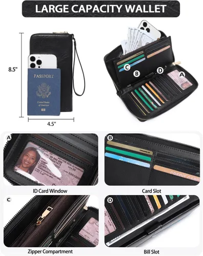 Miniatura 7 de Carteras para Mujeres 3PCS, Juego de Bolsos Cruzados Bolso Grande de Cuero Carteras de Hombro con Billetera Correas Ajustables para Damas Tote