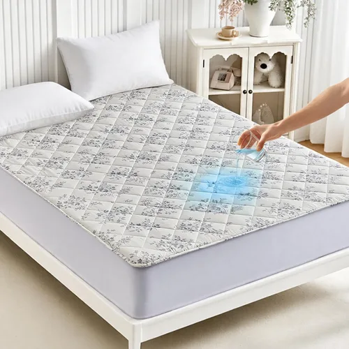 Miniatura 13 de Tokokimo Protector de colchón 100% impermeable, funda de colchón refrescante, sábana bajera ajustable de bolsillo profundo con banda de goma elástica
