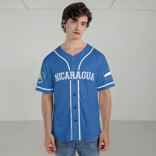 Miniatura 7 de Camiseta de béisbol de Nicaragua personalizada, camiseta de béisbol de Nicaragua personalizada para hombres y mujeres, camisas nicaragüenses