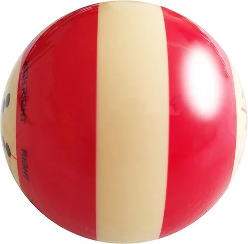 Miniatura 2 de Bola de Taco de Billar, Resina de Grado AAA Profesional Estándar Bola de Taco de Práctica y Entrenamiento (2-1/4'', 6 oz) (Rojo Blanco)