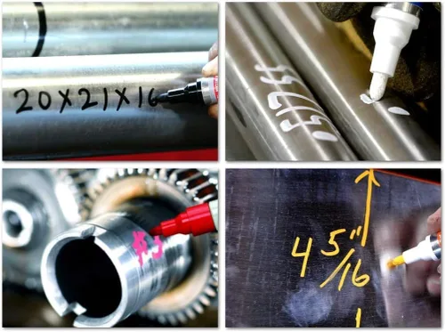 Miniatura 4 de Marcador industrial para escribir y dibujar en acero y metales, marcadores de pintura extraíbles lavables, pintura metálica de borrado húmedo, Azul