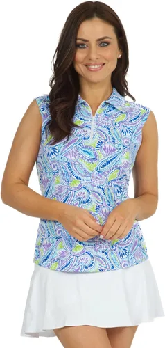 IBKUL Athleisure Wear 14541 - Polo sin mangas con protección solar UPF 50+ Icefil Cooling Massie Print