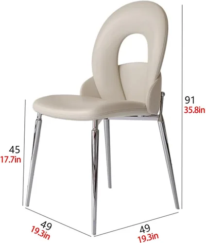 Miniatura 2 de Kitchen Dining Chairs with Genuine Leather,Dining Room Chairs with Metal Legs,Living Room Chair Curved Backrest,Kitchens Chair for Living, Negro