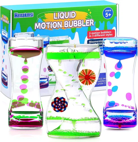Paquete de 3 temporizadores de burbujas de movimiento líquido para caliming, juguetes sensoriales, juguetes para el autismo, juguete para ansiedad,