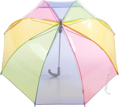 Miniatura 4 de totes Paraguas de burbujas transparente para niños con mango de fácil agarre, Arco iris, Moderno