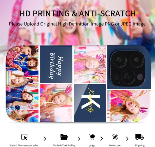 Miniatura 2 de Easycosy Fundas personalizadas para teléfono con imagen para 17, 16, 15, 14, 13, 12, 11 Pro/Max/Mini Air XR X Xs Max de doble capa de defensa