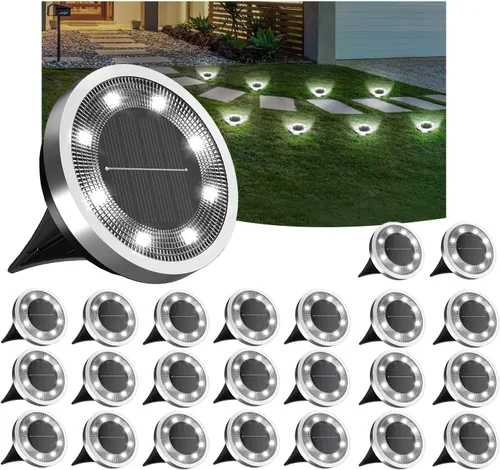 Miniatura 10 de INCX Solar Ground Lights, 10 Pack Solars Light Outdoor Waterproof, Solar Garden Lights Landscape Lighting for Patio Pathway Lawn Yard Deck Driveway