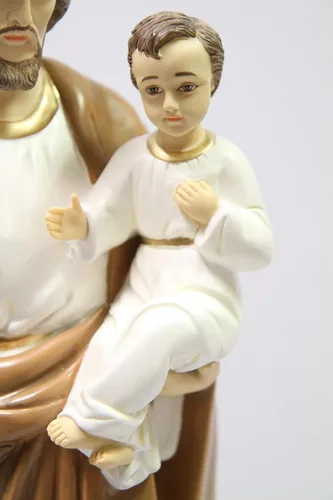 Miniatura 3 de Vittoria Collection Escultura de estatua religiosa católica de San José con el Santo Niño Jesús de 25.5 pulgadas, hecha en Italia