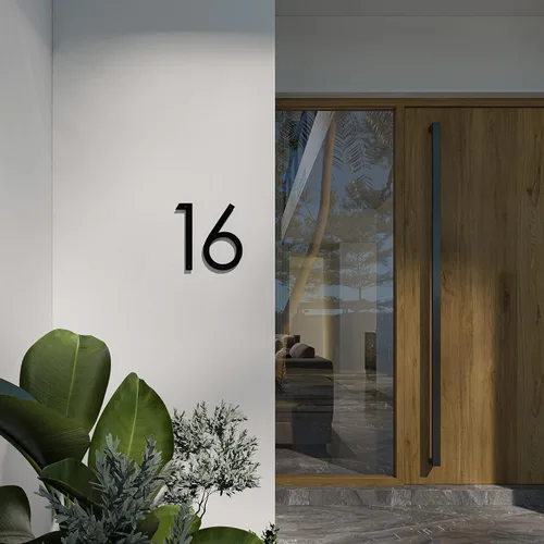 Miniatura 5 de Números de casa flotantes modernos de 12 pulgadas para exteriores Números de casa de metal grandes para exteriores Números de dirección de casa