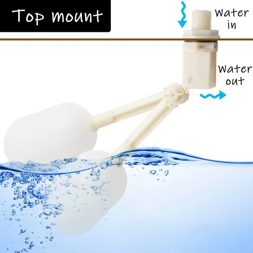 Miniatura 5 de Uenede Válvula de bola flotante DN20 3/4 "rosca macho PE bola flotante ABS válvula interruptor automático para piscina, canal de agua para ganado