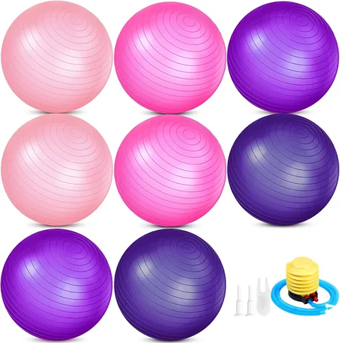 Miniatura 10 de Leyndo 8 pelotas de ejercicio de yoga a granel de 26 pulgadas con equipo inflable, pelota de pilates con bomba rápida antiestallido para embarazo