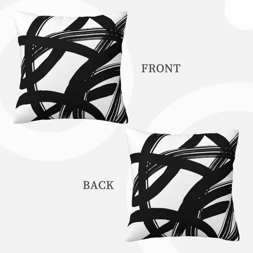 Miniatura 2 de Lcokin - Fundas de almohada decorativas con rayas rojas y negras abstractas, 16 x 16 pulgadas, juego de 2, funda cuadrada de cojín gris para sofá
