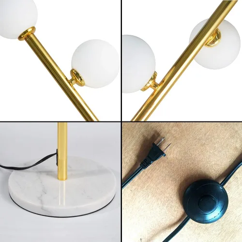 Miniatura 4 de Hsyile Lighting KU300198 Lámpara de pie elegante y acogedora moderna creativa para sala de estar, dormitorio, oficina, 9 luces Dorado