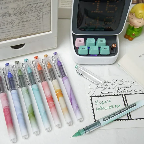 Miniatura 7 de WRITECH Bolígrafos de tinta líquida: bolígrafo de punta extra fina de 0.020 in, multicolor, 8 quilates, colores surtidos para diario, escritura