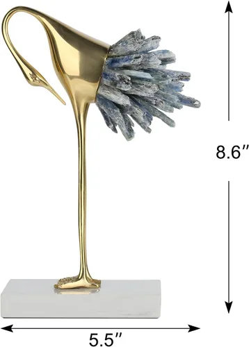 Miniatura 4 de suruim Acentos de Decoración Dorados, Estatuas de Pájaros de Latón Decoración Dorada para el Hogar Adornos Decorativos de Cristal Modernos para Sala