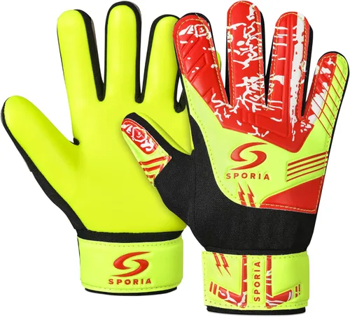 Miniatura 8 de SPORIA Guantes de portero para jóvenes con doble protección para la muñeca, guantes de fútbol para niños, material de látex antideslizante, guantes