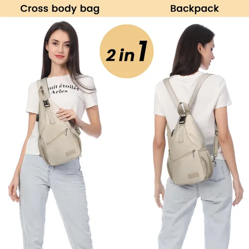 Miniatura 3 de LOVEVOOK - Mochila de bandolera para mujeres, casual, de nylon, para viajes, al hombro, mochila de senderismo Casual Daypack, Nylon, Travel