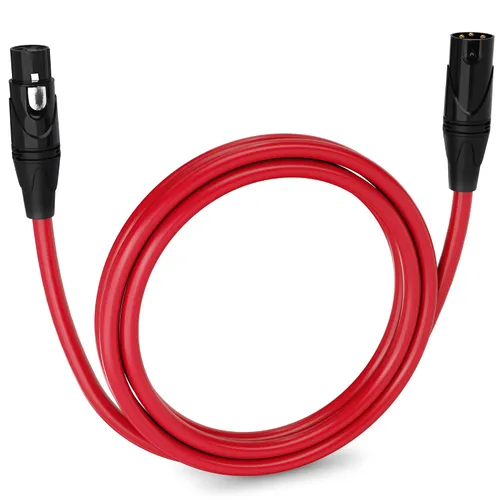 Miniatura 126 de LyxPro Cable de micrófono XLR hembra a macho de ángulo recto de 3 pines de 1.5 pies para altavoces amplificados, interfaz de audio, rendimiento