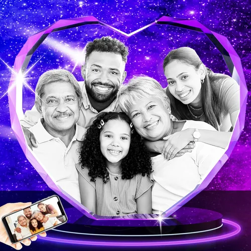 Miniatura 12 de Foto de cristal 3D – Regalos personalizados con tu propia foto para él/ella, mamá, papá, mujeres, hombres, imagen grabada con láser 3D, imagen