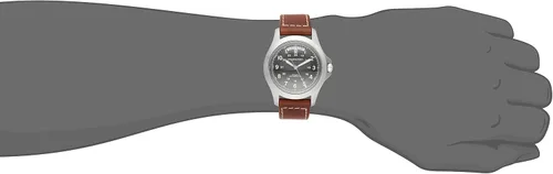 Miniatura 3 de Hamilton H64455533 reloj automático de acero inoxidable, serie Khaki King, con correa de cuero marrón de hombre