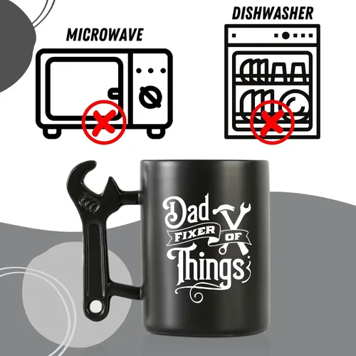 Miniatura 5 de Onebttl Taza de café para regalos de papá con mango de llave, regalos para papá de hija y hijo, taza de cerámica divertida de 13.5oz para papá