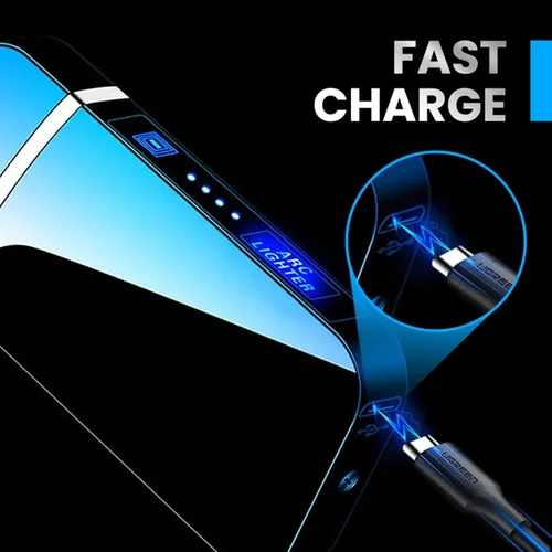 Miniatura 3 de Encendedor eléctrico con efecto de arco de plasma e iluminación de detección táctil, encendedores de plasma recargables, encendedor eléctrico USB a