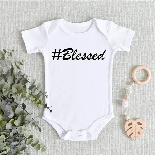 Miniatura 5 de TripleBDesigns BLESSED - Body para baby shower regalo de bautismo cristiano mensaje para bebé