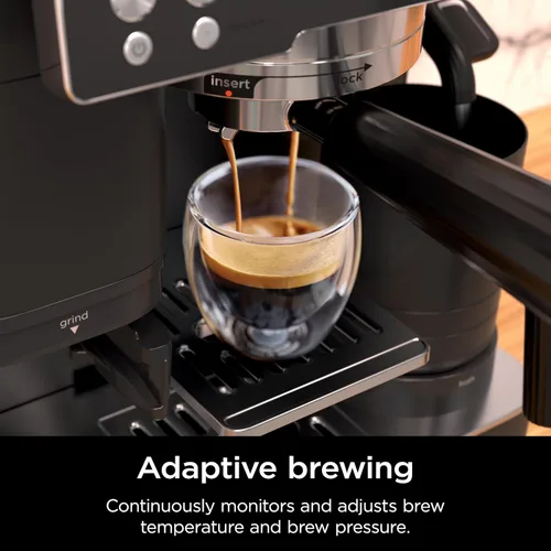 Miniatura 6 de Ninja Luxe Café Premier, máquina de café expreso, cafetera de goteo y preparación rápida en frío, molinillo integrado, manipulación asistida